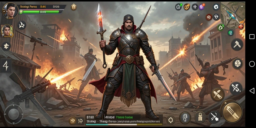 Gameplay menegangkan dalam pertempuran strategi yang intens.