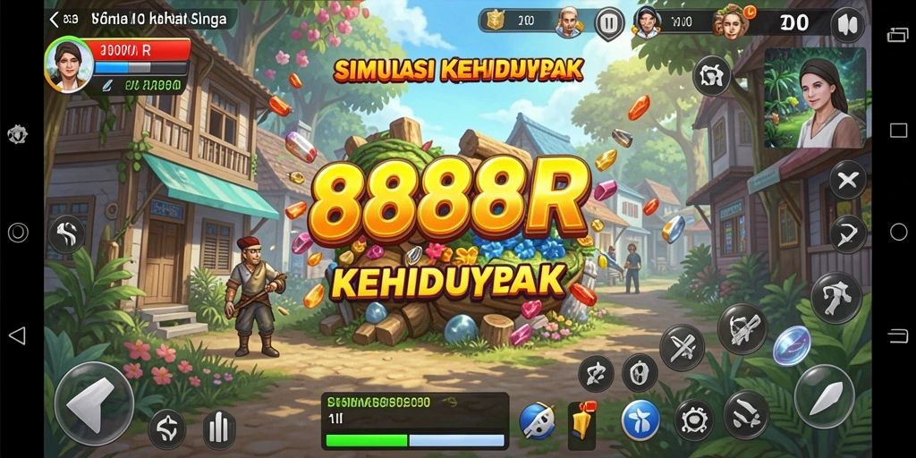 Tampilan gameplay menarik dari 888R dengan berbagai fitur simulasi.