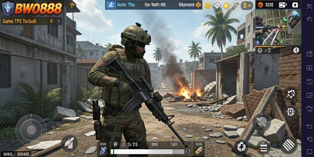 Screenshot gameplay BWO888 menampilkan aksi pertarungan seru.
