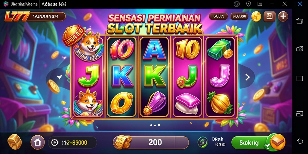 Tampilan gameplay menarik L777 dengan slot yang berwarna-warni dan animasi dinamis.