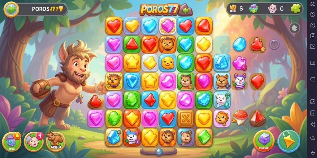 Tampilan gameplay seru dan menantang di POROS77.