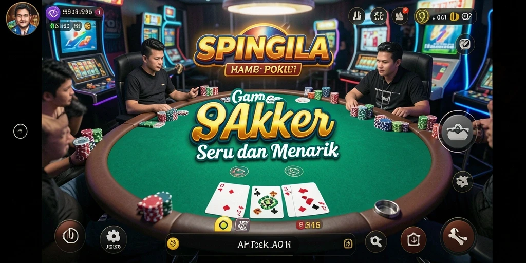Tangkapan layar gameplay Poker yang mendebarkan di SPINGILA.