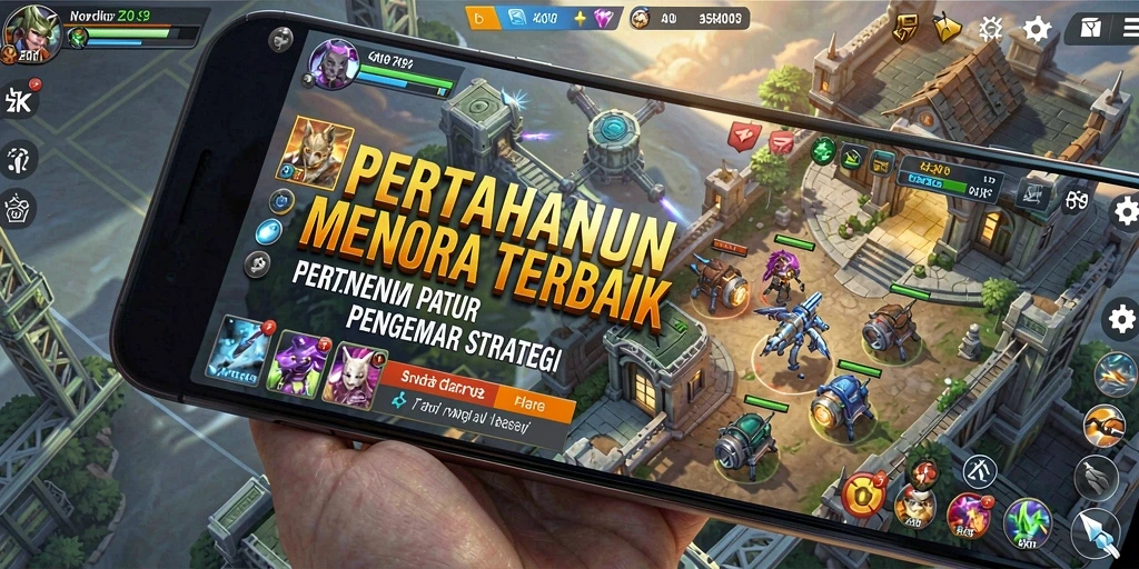 Tampilan gameplay menara yang strategis dalam ZK9.
